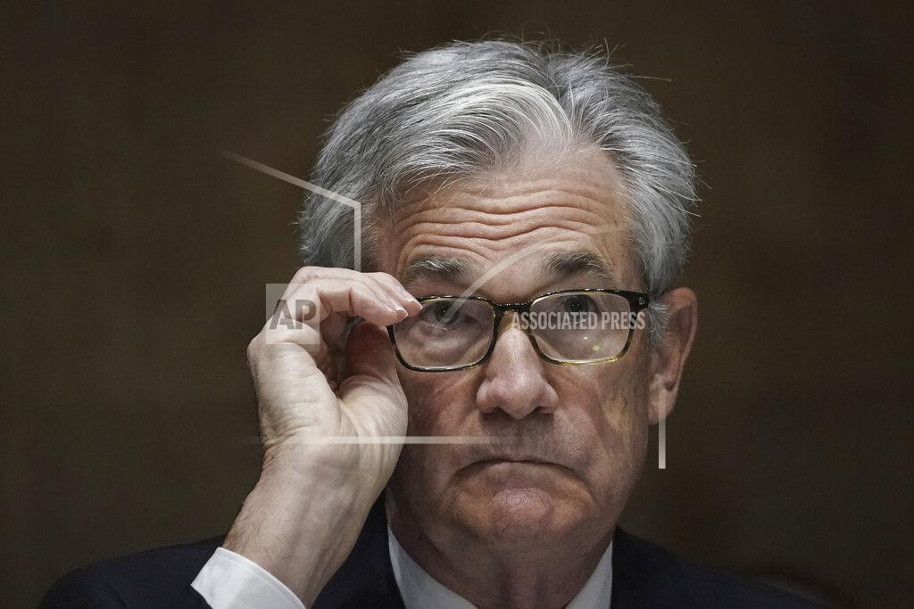 FILE - In this Thursday Sept. 24, 2020 file photo, Federal Reserve Board Chairman Jerome Powell testifies during a Senate Banking Committee hearing, on Capitol Hill in Washington. The Fed on Wednesday, Nov. 25, released minutes of its Nov. 4-5 meeting revealing that while officials believed that no changes were needed to the bond purchase program at that time, “they recognized that circumstances could shift to warrant such adjustments.” (Drew Angerer/Pool via AP, file)