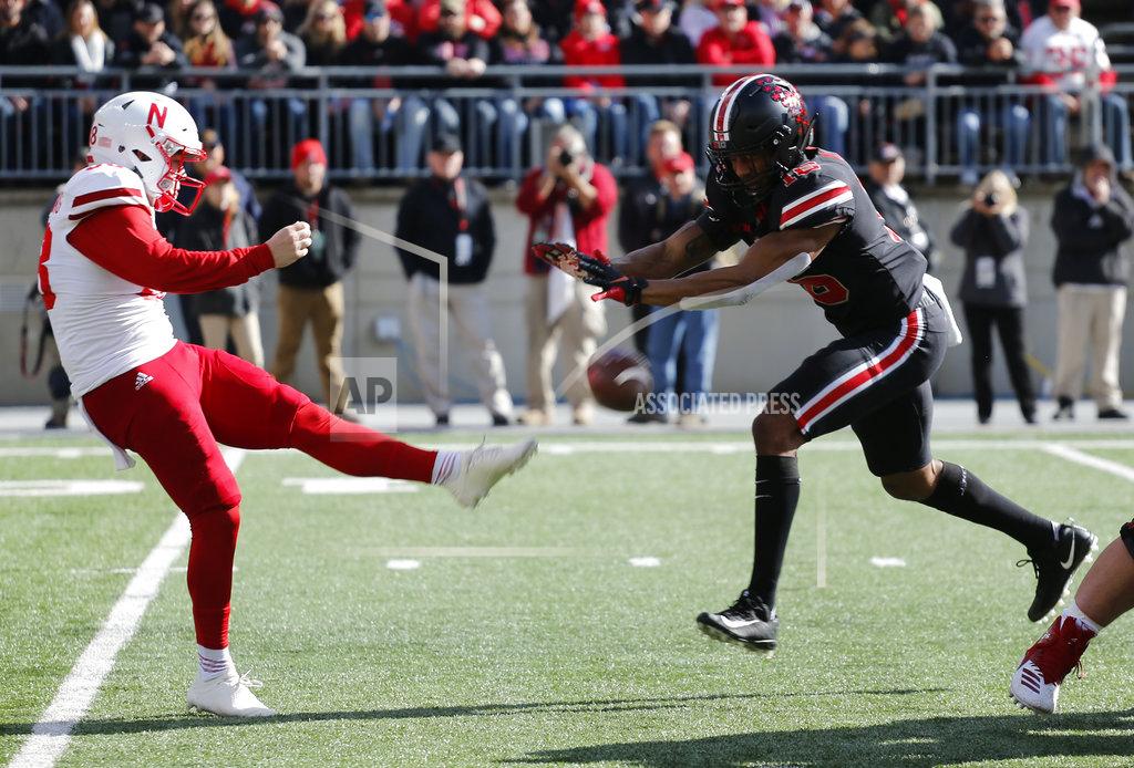 Jay Laprete Ohio State linebacker Keandre Jones, right, blocks a punt by Nebraska punter Isaac Armstrong during the first half of an NCAA college football game Saturday, Nov. 3, 2018, in Columbus, Ohio. (AP Photo/Jay LaPrete)