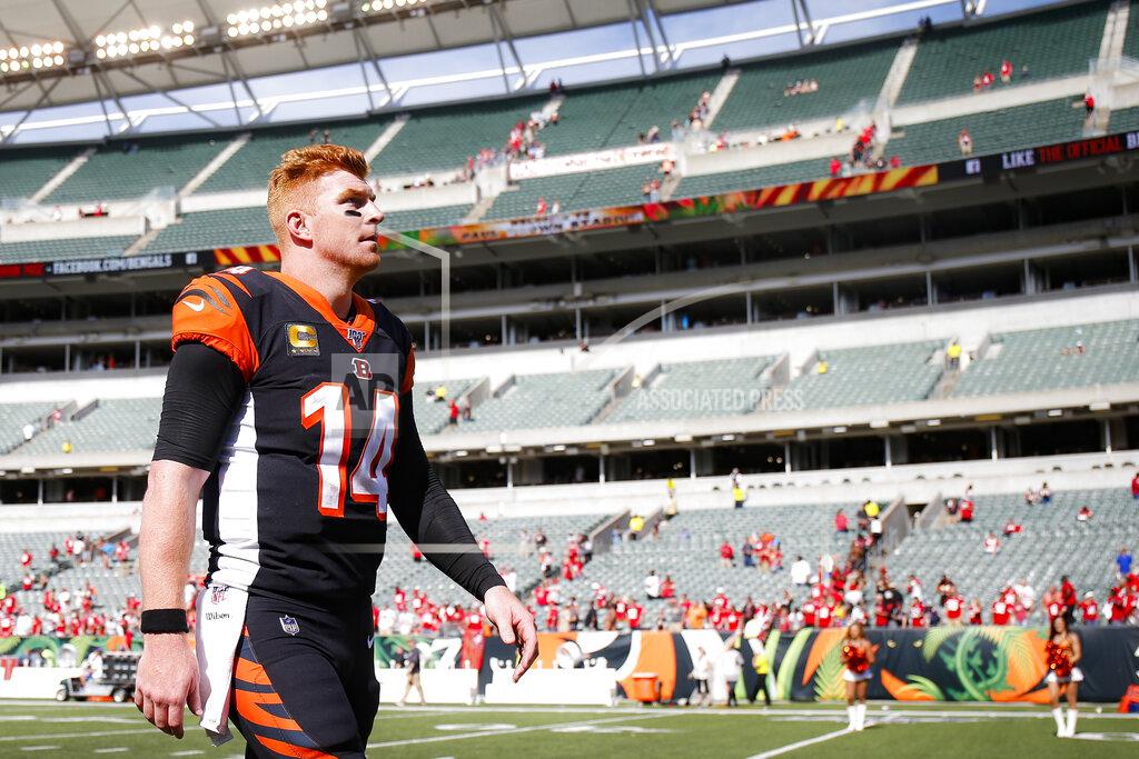 Gary Landers Cincinnati Bengals quarterback Andy Dalton walks off the field after an NFL football game against the San Francisco 49ers, Sunday, Sept. 15, 2019, in Cincinnati. (AP Photo/Gary Landers)