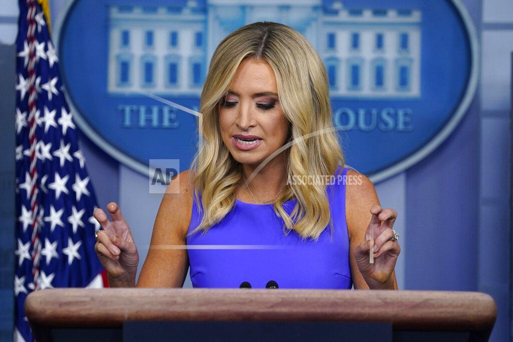 Evan Vucci White House press secretary Kayleigh McEnany speaks during a briefing at the White House, Thursday, May 28, 2020, in Washington. (AP Photo/Evan Vucci)