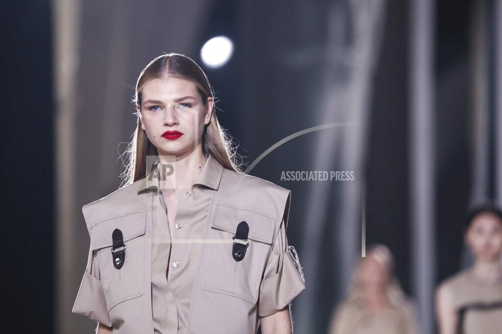 Vianney Le Caer A model wears a creation for the Hermes Spring-Summer 2021 fashion collection, Saturday, Oct. 3, 2020, during Paris fashion week. (Photo by Vianney Le Caer/Invision/AP)