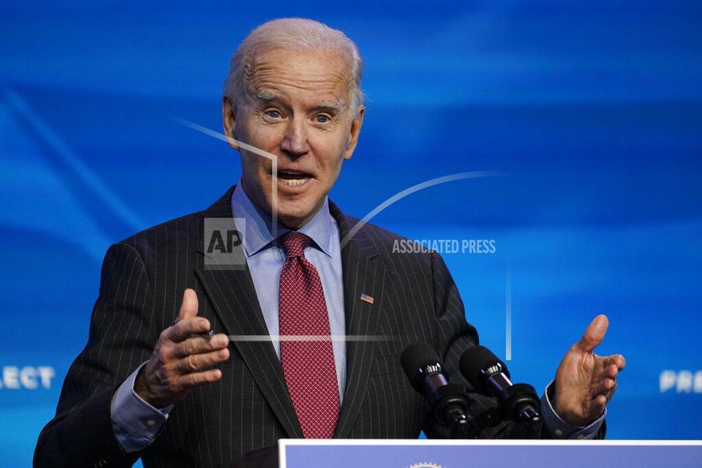 Susan Walsh President-elect Joe Biden speaks during an event at The Queen theater in Wilmington, Del., Friday, Jan. 8, 2021, to announce key administration posts. (AP Photo/Susan Walsh)