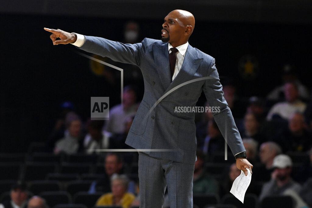 Mark Zaleski Vanderbilt coach Jerry Stackhouse directs players during the second half of the team's NCAA college basketball game against Missouri on Tuesday, Feb. 8, 2022, in Nashville, Tenn. Vanderbilt won 70-62. (AP Photo/Mark Zaleski)