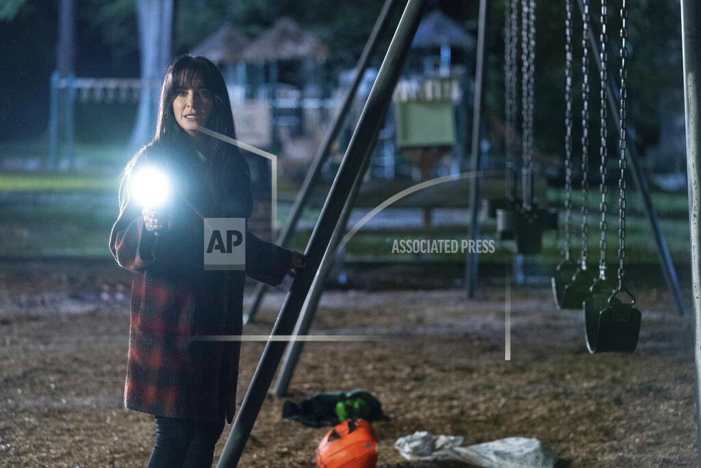 Ryan Green This image released by Universal Pictures shows Kyle Richards in "Halloween Kills," directed by David Gordon Green. (Ryan Green/Universal Pictures via AP)