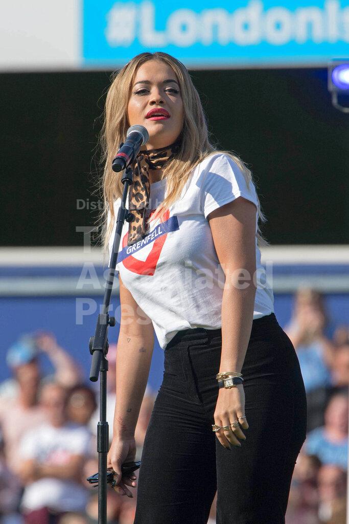 Rita Ora at The #GAME4GRENFELL Charity Football Match | Buy Photos | AP