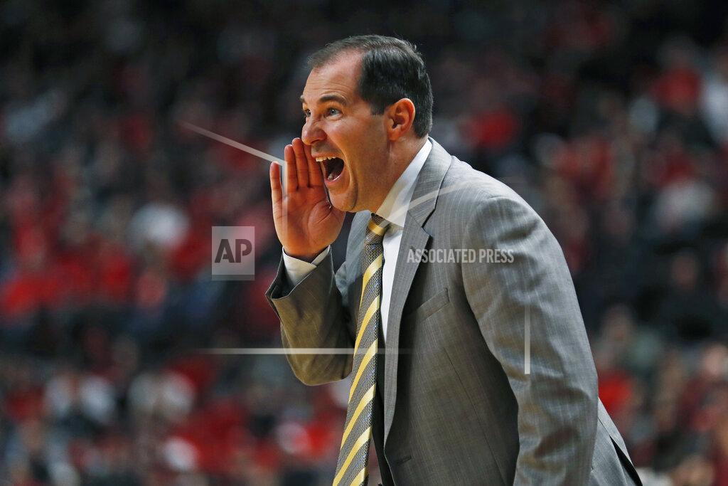 Brad Tollefson Baylor coach Scott Drew yells out to his players during the first half of an NCAA college basketball game against Texas Tech, Tuesday, Jan. 7, 2020, in Lubbock, Texas. (AP Photo/Brad Tollefson)