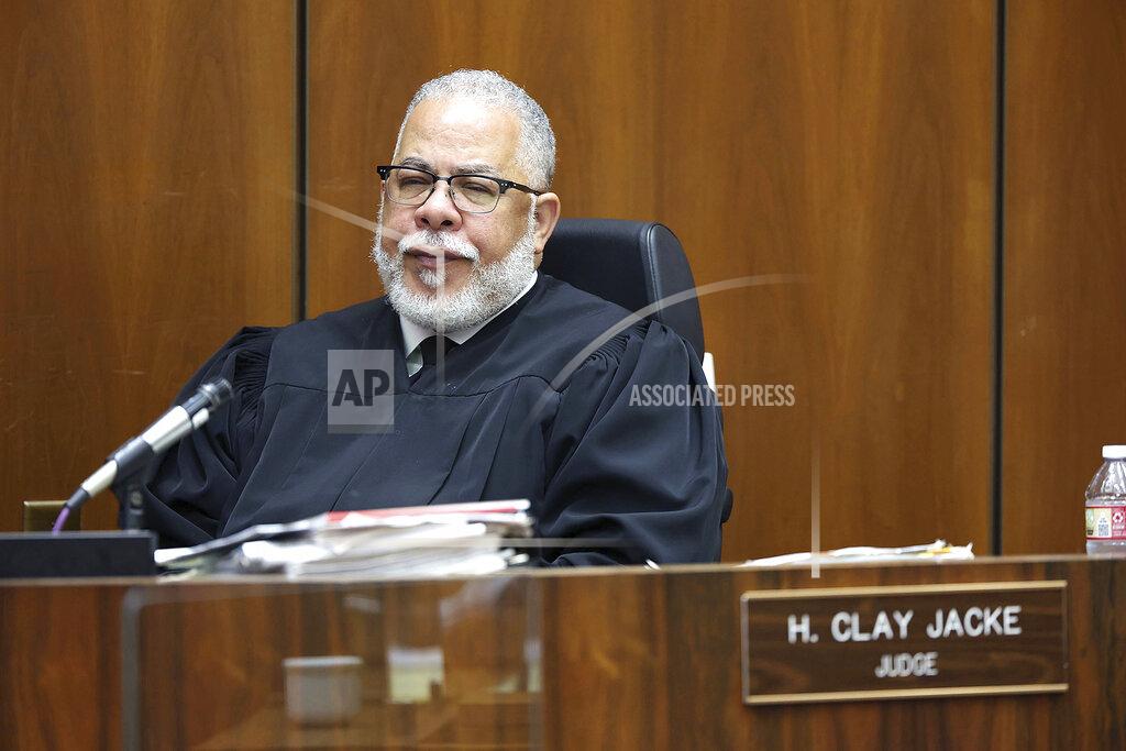 Frederick M. Brown Judge H. Clay Jacke listens during the Eric Holder murder trial on Wednesday, June 15, 2022 in Los Angeles. A Los Angeles prosecutor says the killing of Nipsey Hussle was premeditated by a man charged with fatally shooting the Grammy Award-winning rapper outside his clothing store three years ago. (Frederick M. Brown/Daily Mail.com via AP, Pool)
