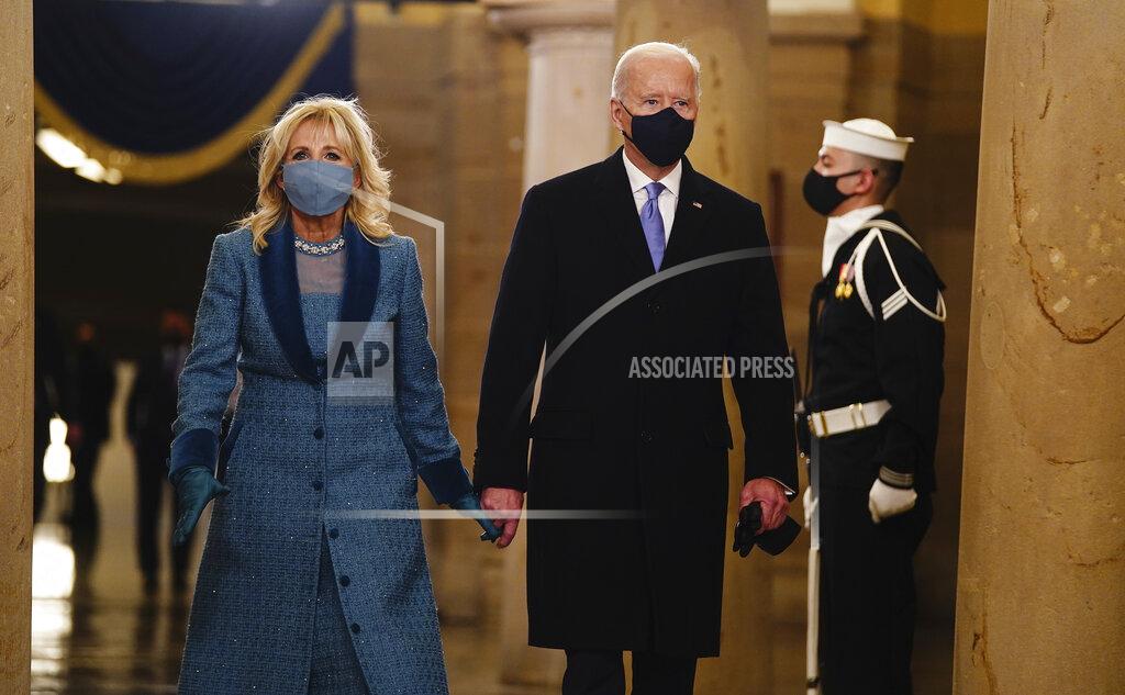 Jim Lo Scalzo President-elect Joe Biden and Dr. Jill Biden arrive in the Crypt of the US Capitol for President-elect Joe Biden's inauguration ceremony on Wednesday, Jan. 20, 2021 in Washington. (Jim Lo Scalzo (Jim Lo Scalzo/Pool Photo via AP)