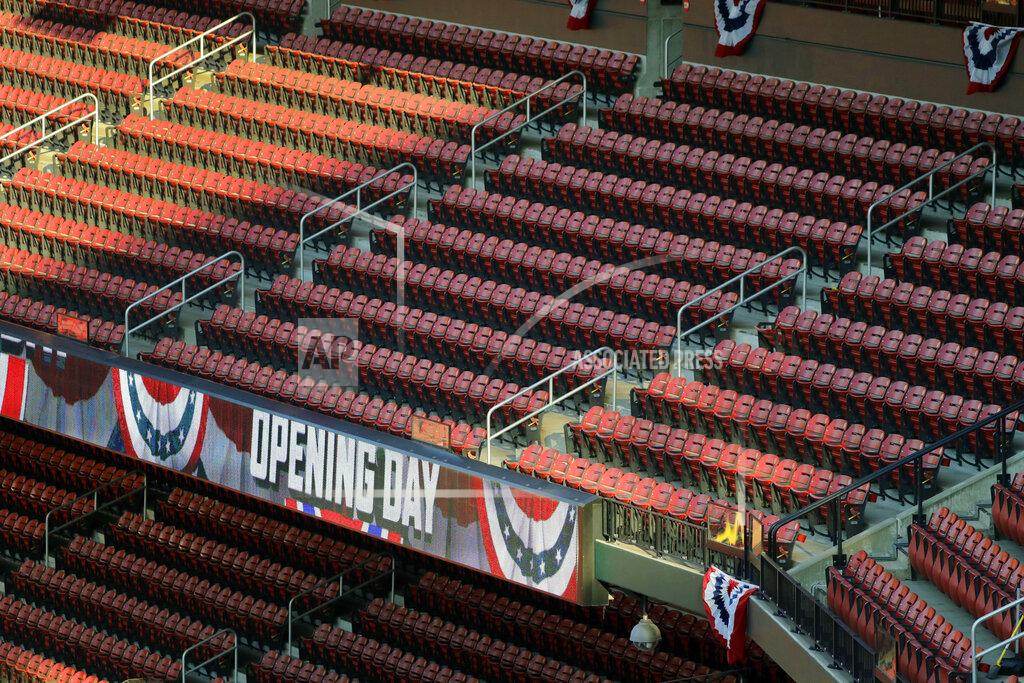 Jeff Roberson Empty seats are seen in Busch Stadium before the start of an opening day baseball game for the St. Louis Cardinals and Pittsburgh Pirates Friday, July 24, 2020, in St. Louis. (AP Photo/Jeff Roberson)