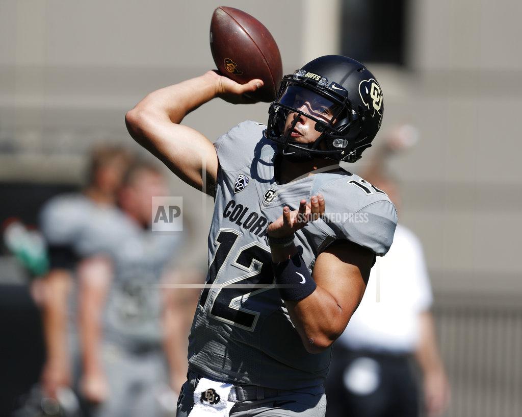 David Zalubowski Colorado quarterback Steven Montez warms up before an NCAA college football game against New Hampshire Saturday, Sept. 15, 2018, in Boulder, Colo. (AP Photo/David Zalubowski)