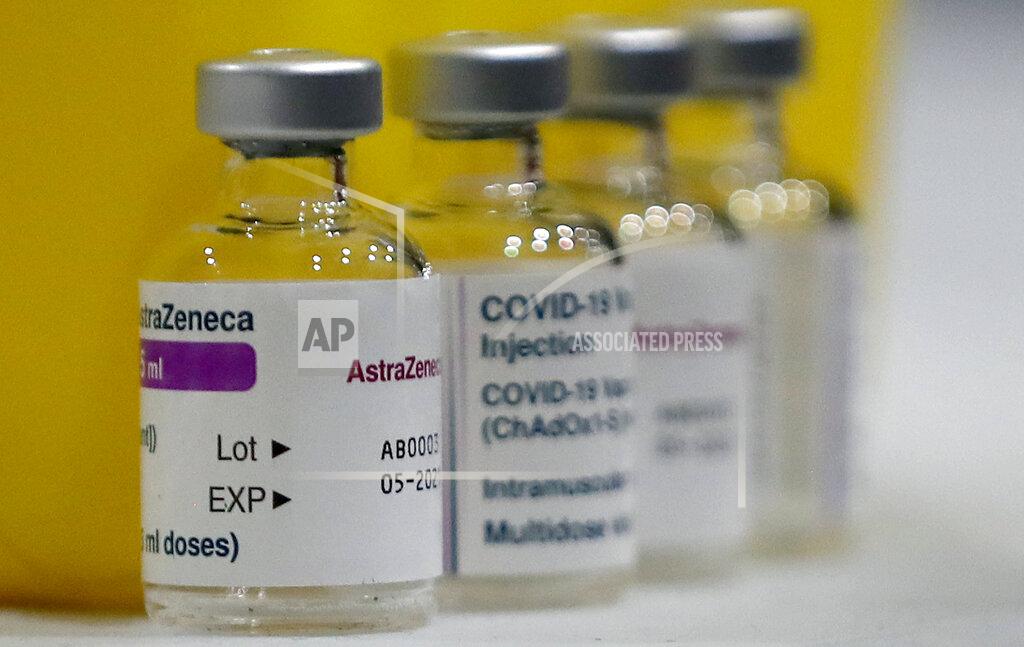 Frank Augstein AstraZeneca vaccine is ready to be used at a homeless shelter in Romford, east London, Wednesday, Feb. 3, 2021. The British health service has started to vaccinate "vulnerable" homeless people. In a study by Oxford University, the AstraZeneca vaccine has been shown to reduce transmission of the virus. (AP Photo/Frank Augstein)