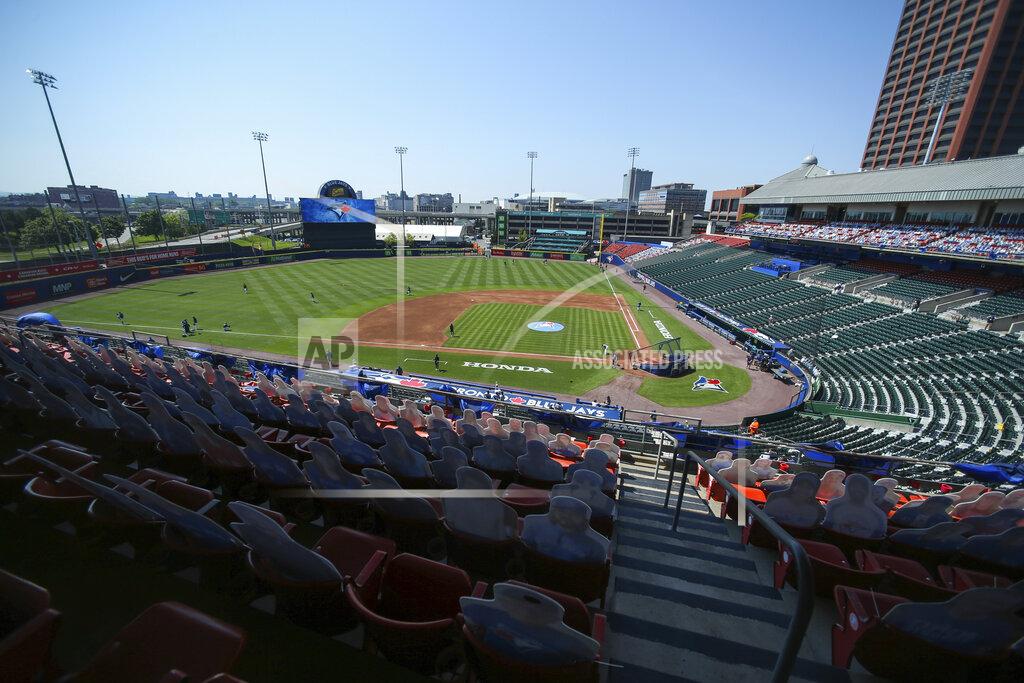 Joshua Bessex Fan cutouts fill seats of the upper level of Sahlen Field as the Toronto Blue Jays and Houston Astros warm up before a baseball game in Buffalo, N.Y., Sunday, June 6, 2021. (AP Photo/Joshua Bessex)