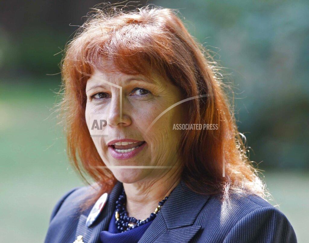 Timothy J. Gonzalez FILE - This Aug. 16, 2013 file photo shows Jo Rae Perkins, speaking during a visit to Salem, Ore. She is the Republican candidate for U.S. Senate, facing incumbent Democratic Sen. Jeff Merkley. (Timothy J. Gonzalez/Statesman Journal via AP,File)