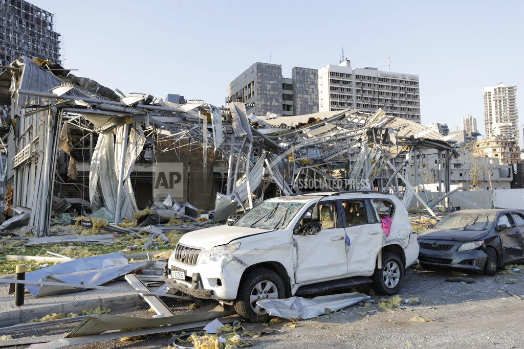 Hassan Ammar Destruction is seen after a massive explosion in Beirut, Lebanon, Wednesday, Aug. 5, 2020. The explosion flattened much of a port and damaged buildings across Beirut, sending a giant mushroom cloud into the sky. In addition to those who died, more than 3,000 other people were injured, with bodies buried in the rubble, officials said.(AP Photo/Hassan Ammar)