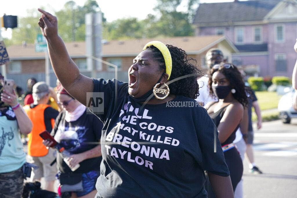 Steve Helber A protester yells during a protest of the shooting of Andrew Brown Jr. in Elizabeth City, N.C., Wednesday, April 28, 2021. A judge has denied requests to release body camera video in the case of Brown, a Black man who was killed by North Carolina deputies. (AP Photo/Steve Helber)