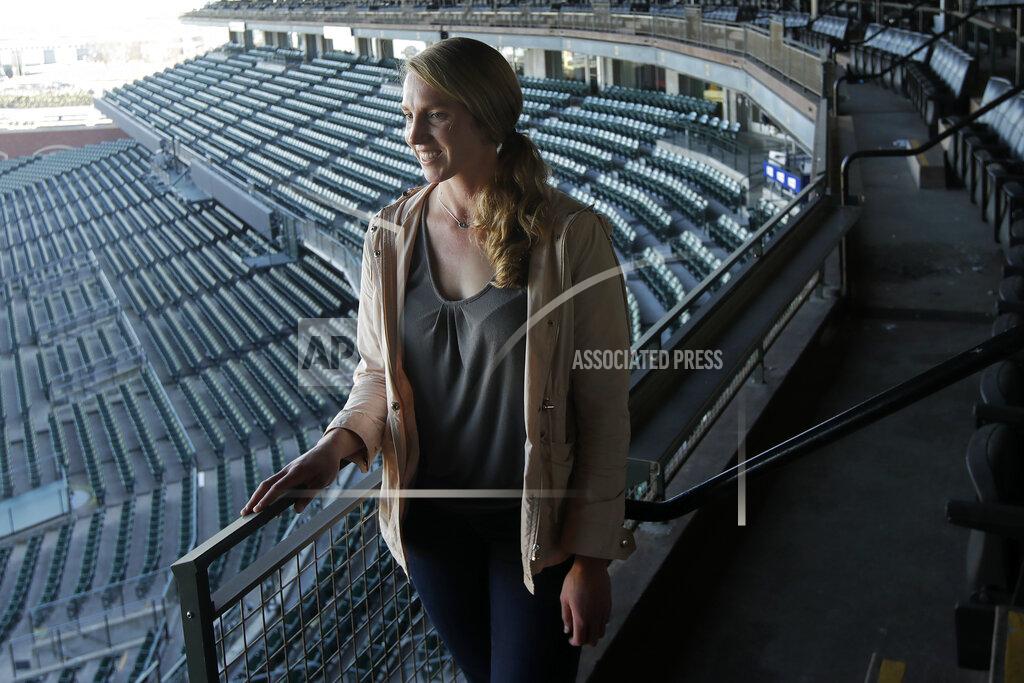 Jeff Chiu San Francisco Giants coach Alyssa Nakken poses for photos at Oracle Park in San Francisco, Thursday, Feb. 6, 2020. Nakken is the first female coach on a major league staff in baseball history. (AP Photo/Jeff Chiu)