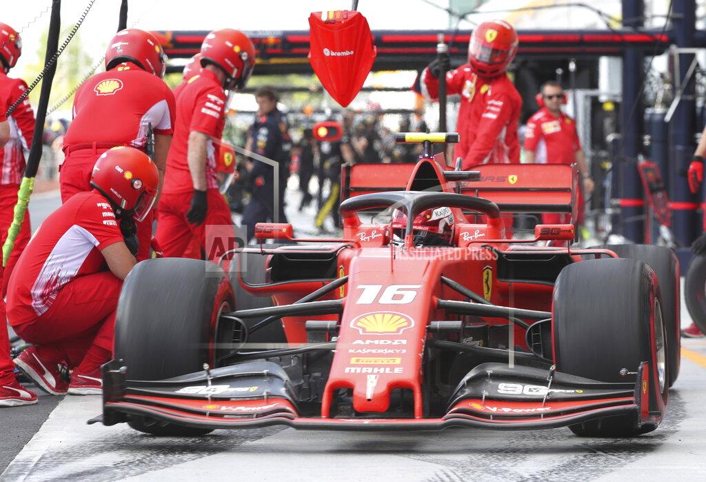 Tom Boland Ferrari driver Charles Leclerc of Monaco heads back out after a pit stop during the second practice session at the Formula One Canadian Grand Prix auto race, Friday, June 7, 2019, in Montreal. (Tom Boland/The Canadian Press via AP)