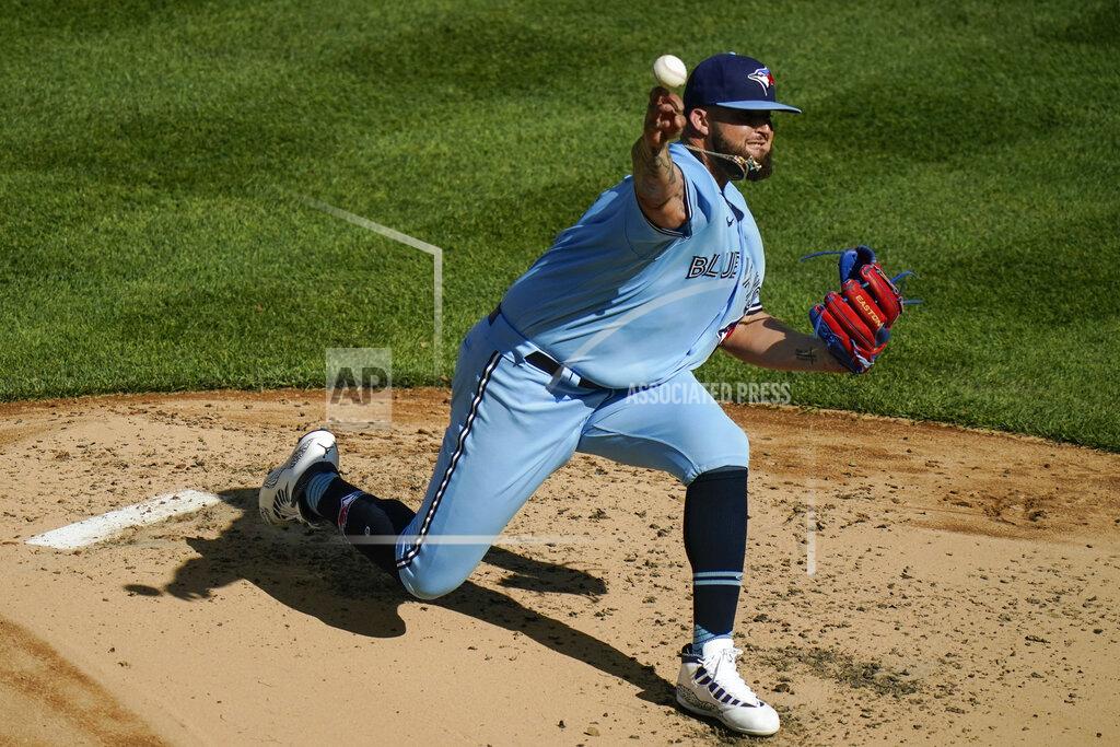 Frank Franklin Ii Toronto Blue Jays' Alek Manoah delivers a pitch during the second inning of the first game of a baseball doubleheader against the New York Yankees Thursday, May 27, 2021, in New York. (AP Photo/Frank Franklin II)