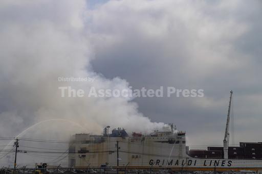 Fatal fire still burns on cargo ship in New Jersey, rai... - Vimarsana News
