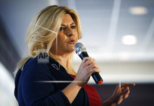 FILE - In this April 26, 2016, file photo, Michele Fiore participates in a Republican debate in Henderson, Nev. Fiore, a Las Vegas City Councilwoman who rose to national prominence for her support of self-styled anti-government militiamen who clashed with federal law enforcement in multiple armed standoffs last decade, is running for governor of Nevada. She announced her plans to run at a news conference in Las Vegas on Tuesday, Oct. 19, 2021. (AP Photo/John Locher, File)