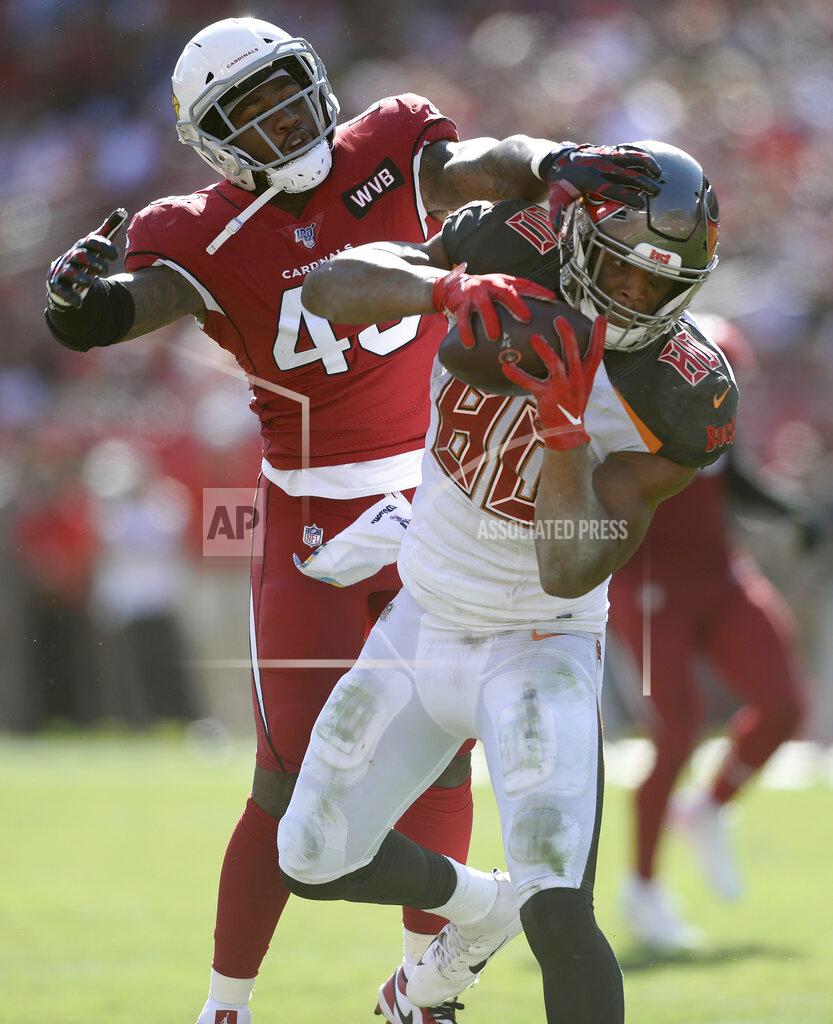 Jason Behnken Tampa Bay Buccaneers tight end O.J. Howard (80) beats Arizona Cardinals outside linebacker Haason Reddick (43) on a 10-yard touchdown reception during the first half of an NFL football game Sunday, Nov. 10, 2019, in Tampa, Fla. (AP Photo/Jason Behnken)