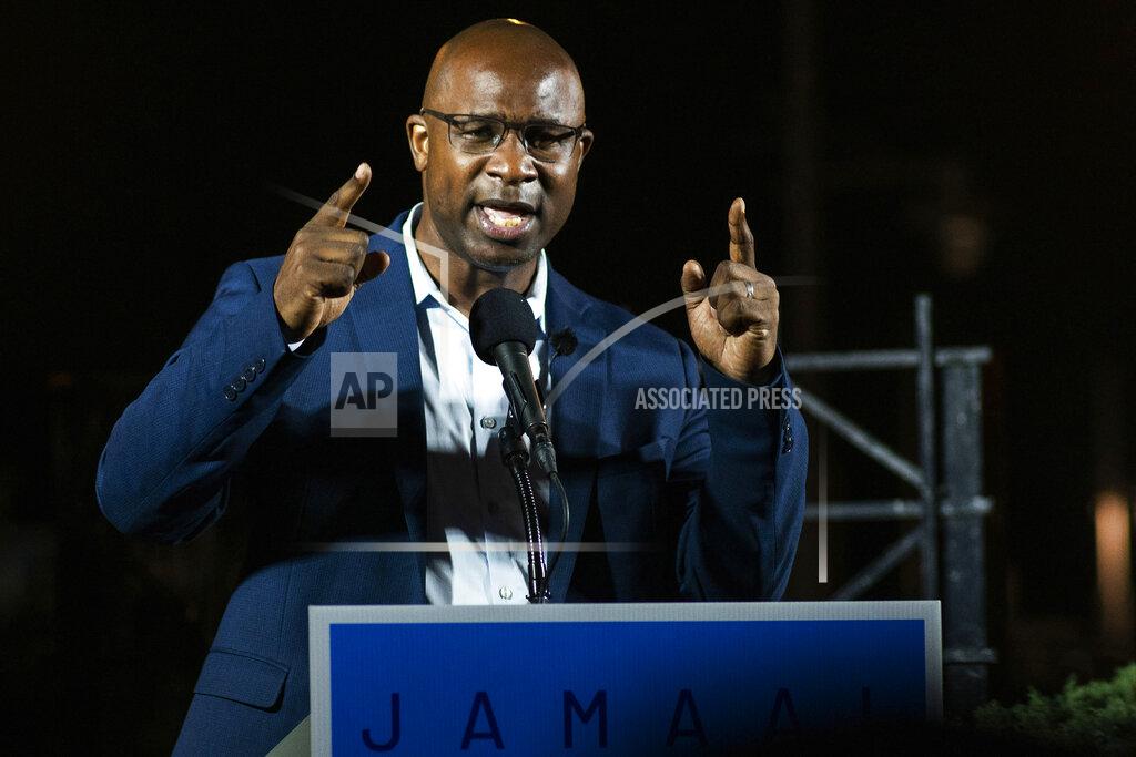 Eduardo Munoz Alvarez FILE - This June 23, 2020 file photo shows Jamaal Bowman speaking to attendees during his primary-night party. The former middle school principal has toppled 16-term U.S. Rep. Eliot Engel in New York’s Democratic congressional primary. Many votes cast by mail in the race have yet to be counted, but an AP analysis of absentee ballots returned so far indicated Friday, July 17, that Bowman’s lead was too large for Engel to overcome. (AP Photo/Eduardo Munoz Alvarez, FIle)