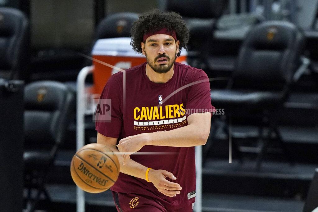 Tony Dejak Cleveland Cavaliers' Anderson Varejao warms up before an NBA basketball game against the Phoenix Suns, Tuesday, May 4, 2021, in Cleveland. (AP Photo/Tony Dejak)