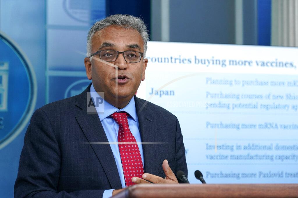 Susan Walsh White House COVID-19 Response Coordinator Dr. Ashish Jha speaks during the daily briefing at the White House in Washington, Tuesday, April 26, 2022. (AP Photo/Susan Walsh)