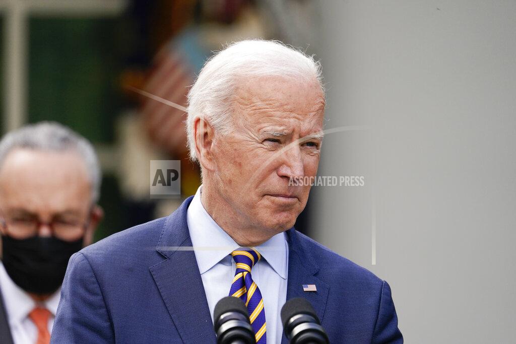 Alex Brandon President Joe Biden speaks about the American Rescue Plan, a coronavirus relief package, in the Rose Garden of the White House, Friday, March 12, 2021, in Washington. (AP Photo/Alex Brandon)