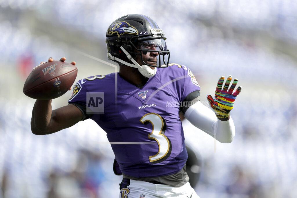 Julio Cortez Baltimore Ravens quarterback Robert Griffin III works out prior to an NFL football game against the Cincinnati Bengals Sunday, Oct. 13, 2019, in Baltimore. (AP Photo/Julio Cortez)