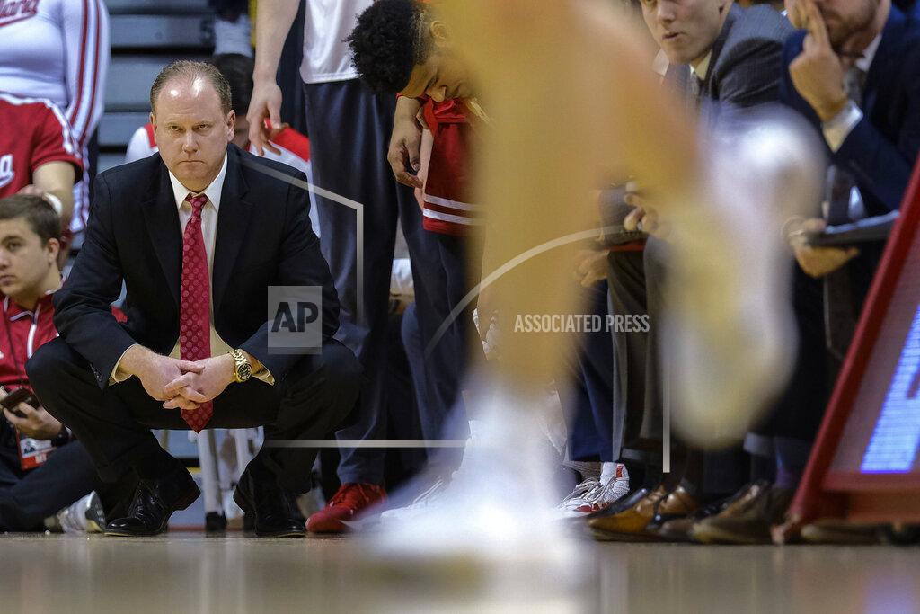 Aj Mast Wisconsin coach Greg Gard watches the team play Indiana during the first half of an NCAA college basketball game in Bloomington, Ind., Tuesday, Feb. 26, 2019. Indiana won 75-73 in double overtime. (AP Photo/AJ Mast)