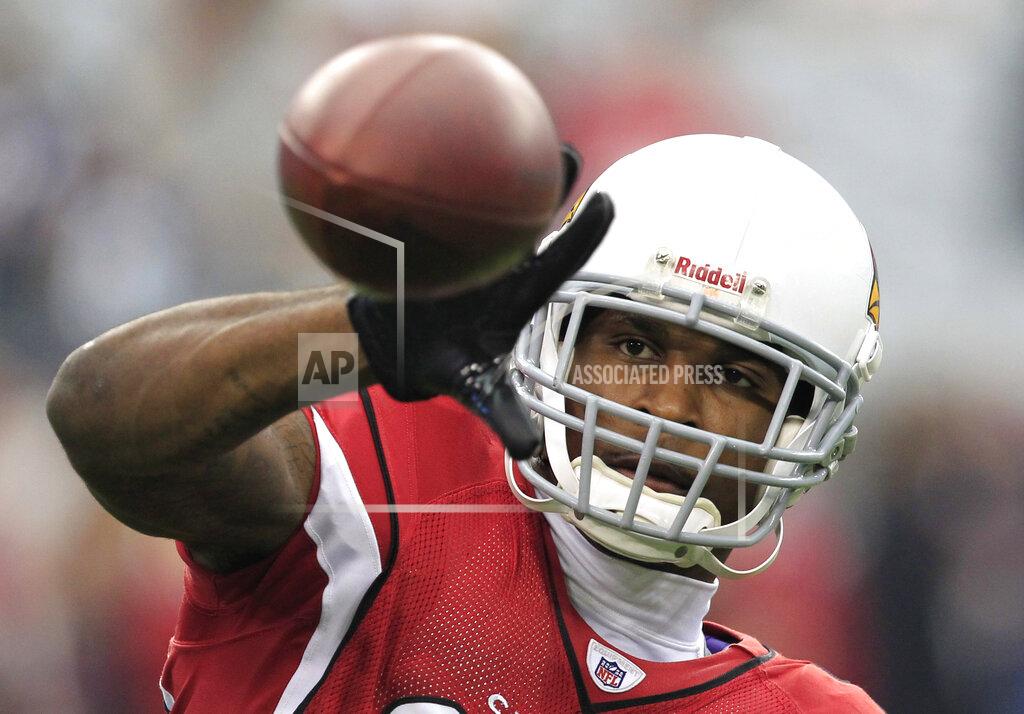 FILE - In this Sunday, Jan. 1, 2012 file photo, Arizona Cardinals' Patrick Peterson warms up prior to an NFL football game against the Seattle Seahawks in Glendale, Ariz. Arizona Cardinals All-Pro cornerback Patrick Peterson has been suspended for the first six games of the 2019 season for violating the NFL's performance-enhancing drug policy. The NFL did not specify Thursday, May 16, 2019 which illegal substance Peterson allegedly used. (AP Photo/Ross D. Franklin, File)