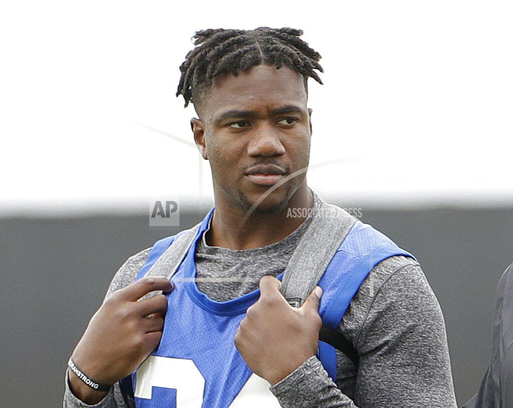 Jeff Chiu FILE - In this April 11, 2019, file photo, Bobby Okereke is shown during an NFL local Pro Day at the Oakland Raiders football facility in Alameda, Calif. Indianapolis Colts general manager Chris Ballard did his homework on Bobby Okereke. And a sexual assault allegation from 2015 still didn’t scare him off. Just hours after Okereke’s name surfaced publicly for the first time in the case, Ballard told local reporters on a conference call that he took a hard look at Okereke’s past and made others in the organization aware of the accusation before selecting the Stanford graduate in April’s NFL draft.(AP Photo/Jeff Chiu, File)