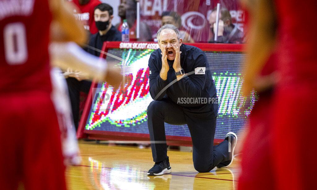 Doug Mcschooler Rutgers head coach Steve Pikiell communicates with the players on the court during the second half of an NCAA college basketball game against Indiana, Sunday, Jan. 24, 2021, in Bloomington, Ind. (AP Photo/Doug McSchooler)