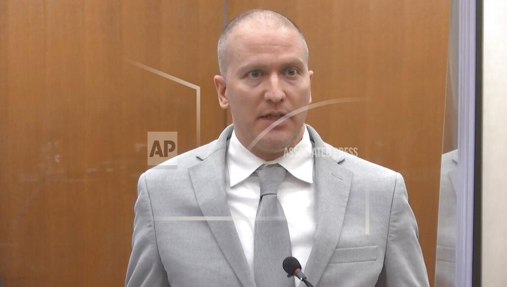 Uncredited FILE - In this June 25, 2021, file image taken from video, former Minneapolis police Officer Derek Chauvin addresses the court as Hennepin County Judge Peter Cahill presides over Chauvin's sentencing at the Hennepin County Courthouse in Minneapolis. A coalition of news media outlets, including The Associated Press, is asking the judge who oversaw the trial of Chauvin to release the identities of jurors who convicted him in the death of George Floyd. In a court filing Wednesday, Aug. 4, 2021, the coalition said the court's desire to protect jurors from unwanted publicity is not grounds to keep their identities sealed under law. Chauvin was found guilty of murder and manslaughter and was sentenced to 22 1/2 years. (Court TV via AP, Pool, File)