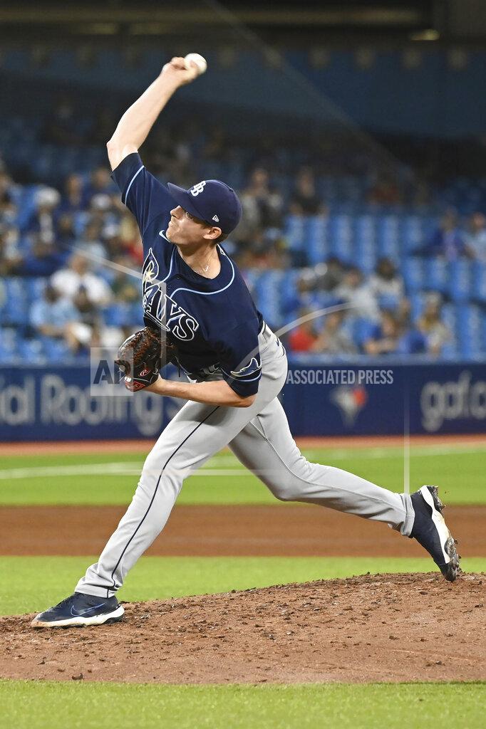 Jon Blacker Tampa Bay Rays' Pete Fairbanks pitches to a Toronto Blue Jays batter during the sixth inning of a baseball game Tuesday, Sept. 14, 2021, in Toronto. (Jon Blacker/The Canadian Press via AP)
