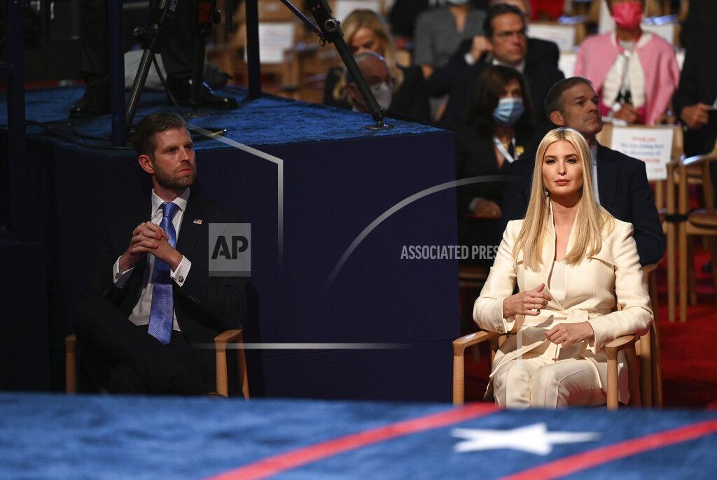 Olivier Douliery Eric Trump and Ivanka Trump arrive before President Donald Trump and Democratic presidential candidate former Vice President Joe Biden participate in the first presidential debate Tuesday, Sept. 29, 2020, at Case Western University and Cleveland Clinic, in Cleveland. (Olivier Douliery/Pool vi AP)