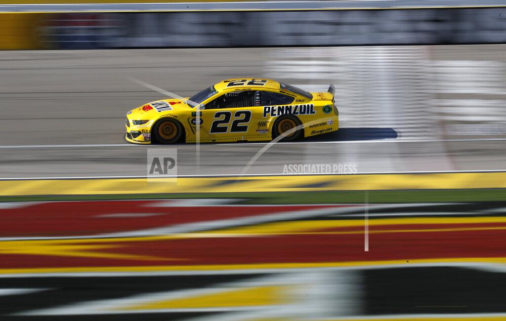John Locher Joey Logano drives during a NASCAR Cup Series auto race at Las Vegas Motor Speedway, Sunday, March 3, 2019, in Las Vegas. (AP Photo/John Locher)