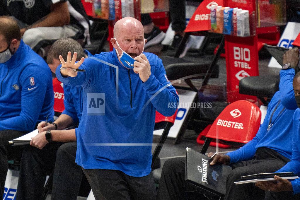 Jeffrey Mcwhorter Orlando Magic head coach Steve Clifford shouts instructions to his players during the first half of an NBA basketball game against the Dallas Mavericks, Saturday, Jan. 9, 2021, in Dallas. (AP Photo/Jeffrey McWhorter)