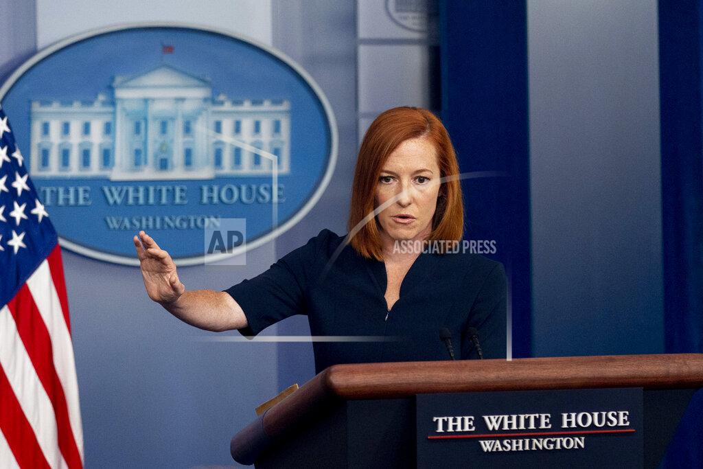 Andrew Harnik White House press secretary Jen Psaki speaks at a press briefing at the White House in Washington, Friday, July 23, 2021. (AP Photo/Andrew Harnik)