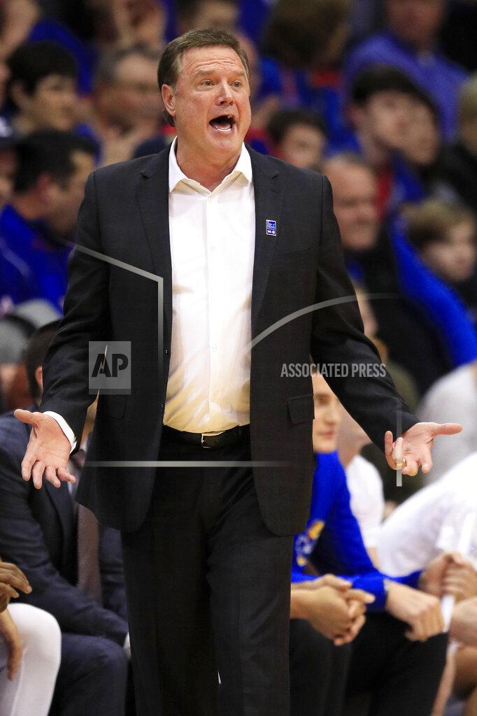 Orlin Wagner Kansas head coach Bill Self directs his team during the first half of an NCAA college basketball game against Tennessee in Lawrence, Kan., Saturday, Jan. 25, 2020. (AP Photo/Orlin Wagner)