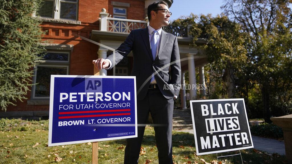 Rick Bowmer Democratic candidate Chris Peterson, who is running for Utah Governor, poses for a portrait Tuesday, Nov. 3, 2020, in Salt Lake City. Peterson is running against Republican Lt. Gov. Spencer Cox in Tuesday's election. (AP Photo/Rick Bowmer)