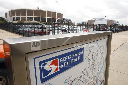 FILE - In this Friday, Oct. 30, 2009 file photo, A SEPTA transit map is shown outside the Pattison subway station near the Wachovia Spectrum, left, and the Wachovia center, right in Philadelphia. The narrative that passengers watched a man rape a woman on a train in suburban Philadelphia last week and “filmed it for their own gratification instead of calling the police” is false, the prosecutor handling the case said Thursday, Oct. 21, 2021 as he asked witnesses to come forward. (AP Photo/Matt Slocum, File)