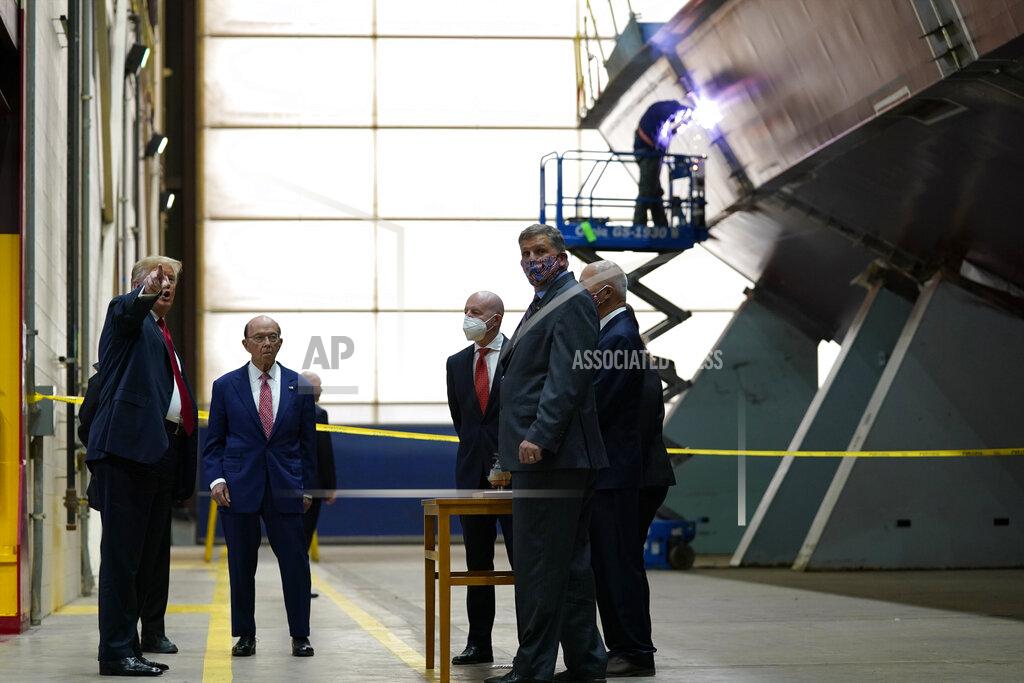 Evan Vucci President Donald Trump participates in a tour of Fincantieri Marinette Marine, Thursday, June 25, 2020, in Marinette, Wis. (AP Photo/Evan Vucci)