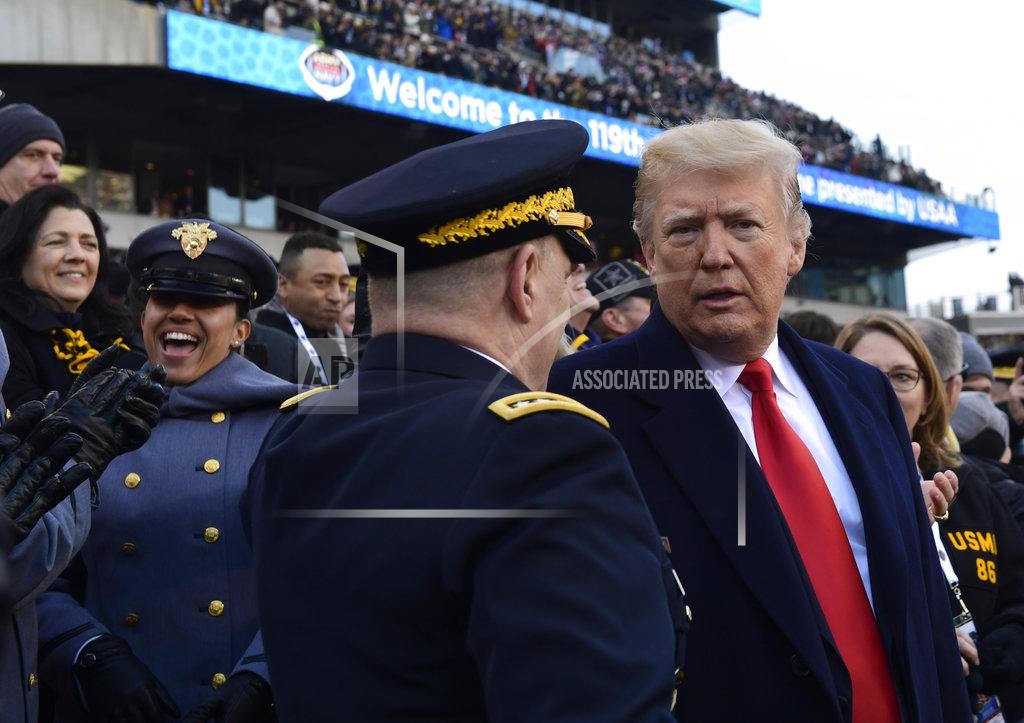 Susan Walsh President Donald Trump attends the Army-Navy NCAA college football game in Philadelphia, Saturday, Dec. 8, 2018. (AP Photo/Susan Walsh)