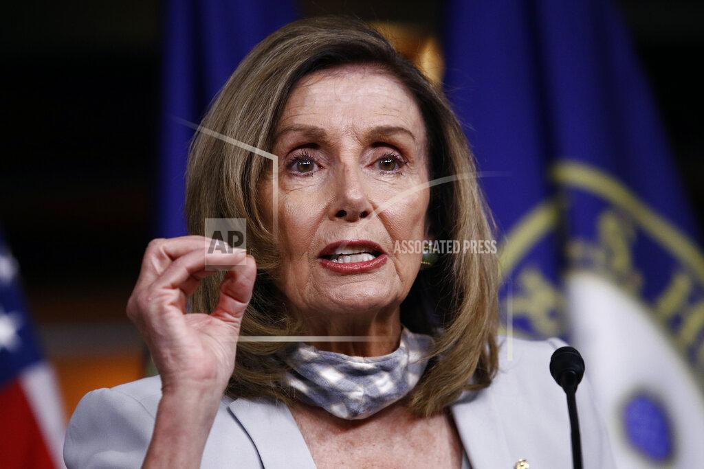 House Speaker Nancy Pelosi of Calif., speaks during a news conference on Capitol Hill in Washington, Thursday, Aug. 13, 2020. (AP Photo/Patrick Semansky)