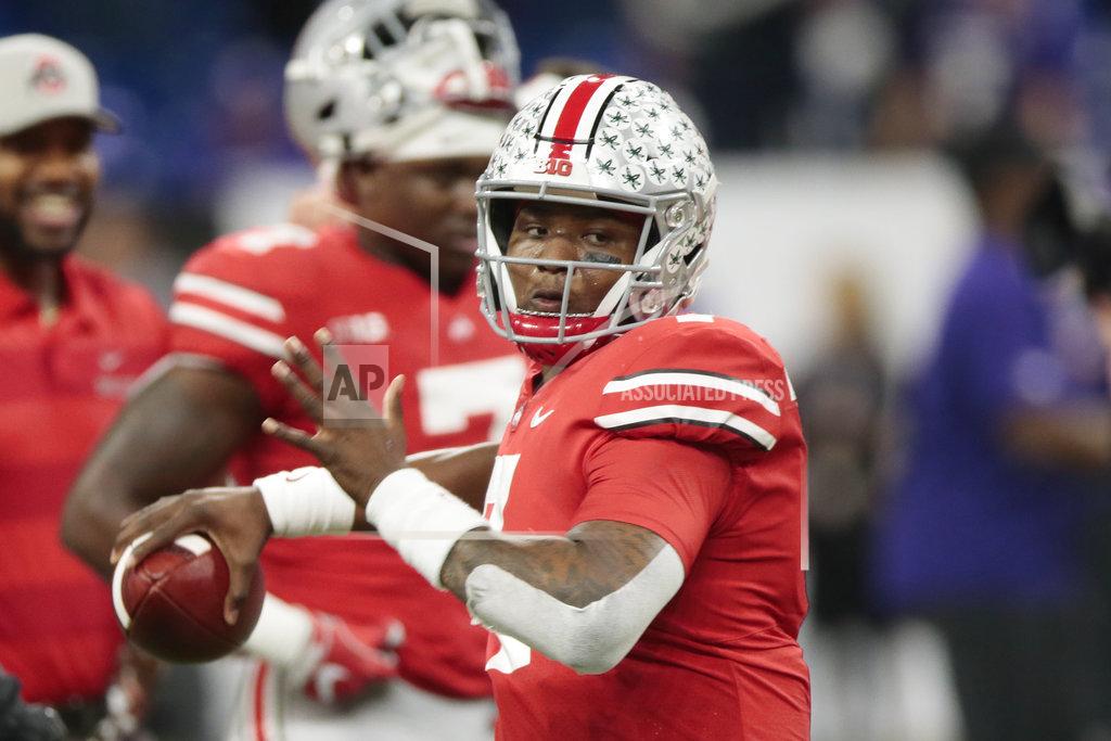Aj Mast Ohio State quarterback Dwayne Haskins warms up for the team's Big Ten championship NCAA college football game against Northwestern on Saturday, Dec. 1, 2018, in Indianapolis. (AP Photo/AJ Mast)