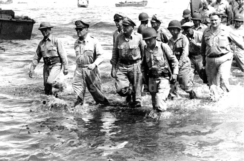 Mapi Army ON THIS DAY. Gen. Douglas MacArthur, second from left, is accompanied ...