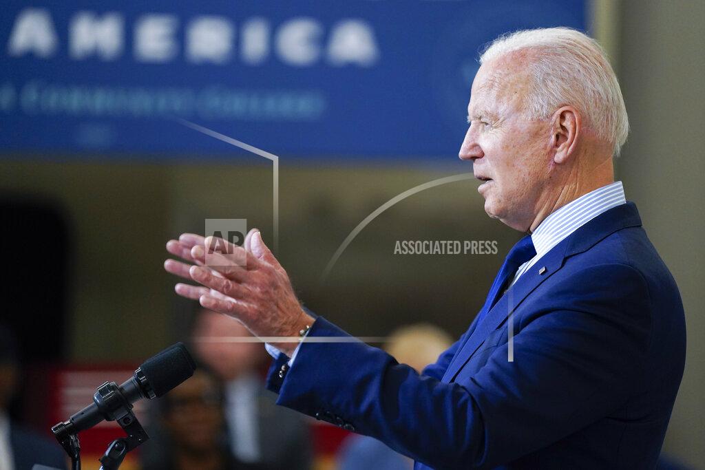 Evan Vucci President Joe Biden delivers remarks on the economy at the Cuyahoga Community College Metropolitan Campus, Thursday, May 27, 2021, in Cleveland. (AP Photo/Evan Vucci)