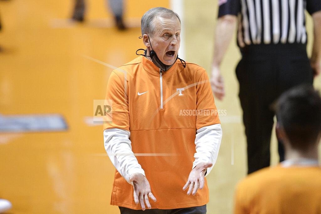 Calvin Mattheis Tennessee head coach Rick Barnes yells during an NCAA college basketball game against Vanderbilt at Thompson-Boling Arena in Knoxville, Tenn., Saturday, Jan. 16, 2021. (Calvin Mattheis/Knoxville News Sentinel via AP, Pool)